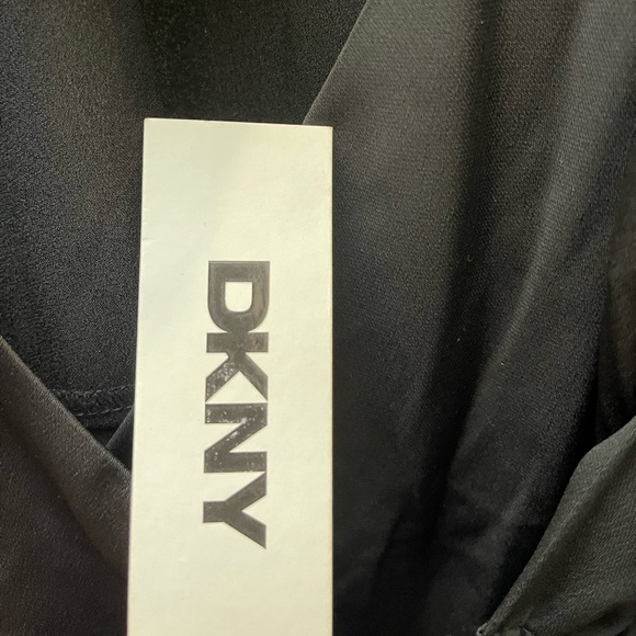 NWT DKNY Classic Black Plus Size Womens Wrap High Low Maxi Dress 22W Goth Grunge - Picture 9 of 13